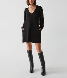 Trisha V-Neck Dress | Black