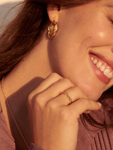 The Textured Rope Earrings (Emily Didonato X Argento Vivo) | 18K Yellow Gold-Plated