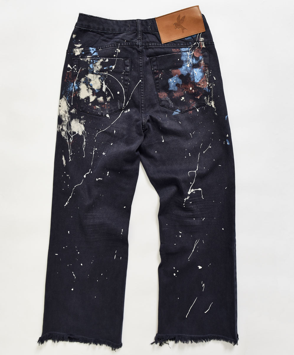 Libertines High Waist Cropped Wide Leg Denim Jeans | Midnight Artiste