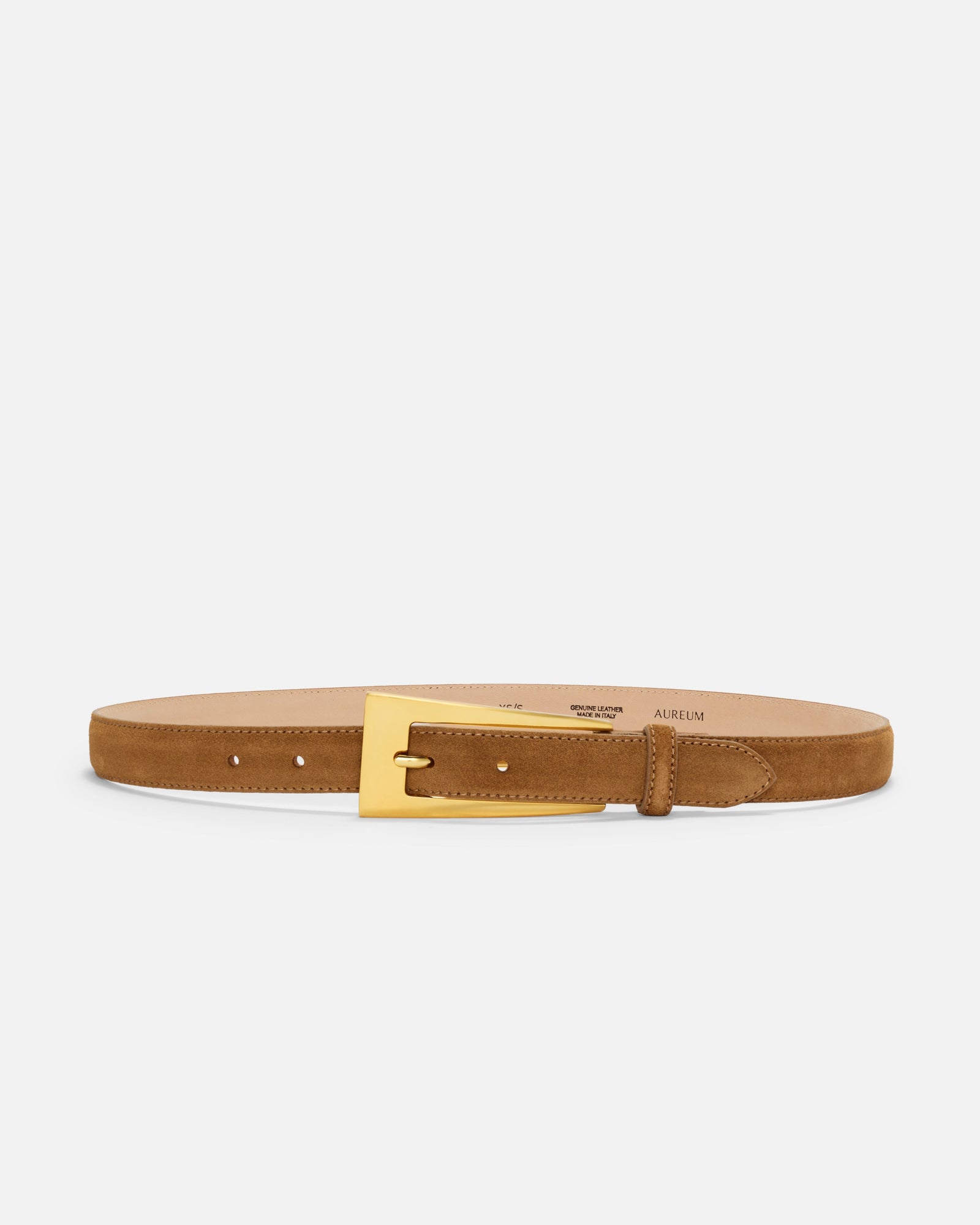 No. 10 Belt | Caramel Suede/Gold