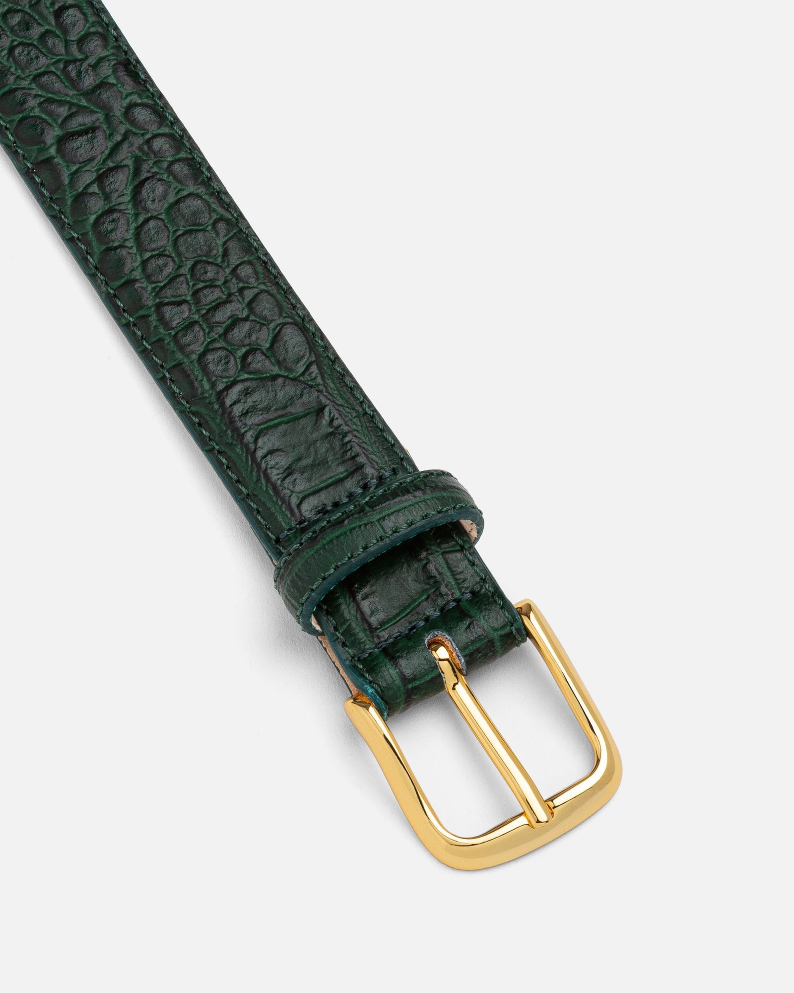 No. 4 Belt | Emerald Croc/Gold