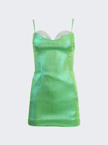 Women | AREA | Crystal Cup Mini Dress | Green