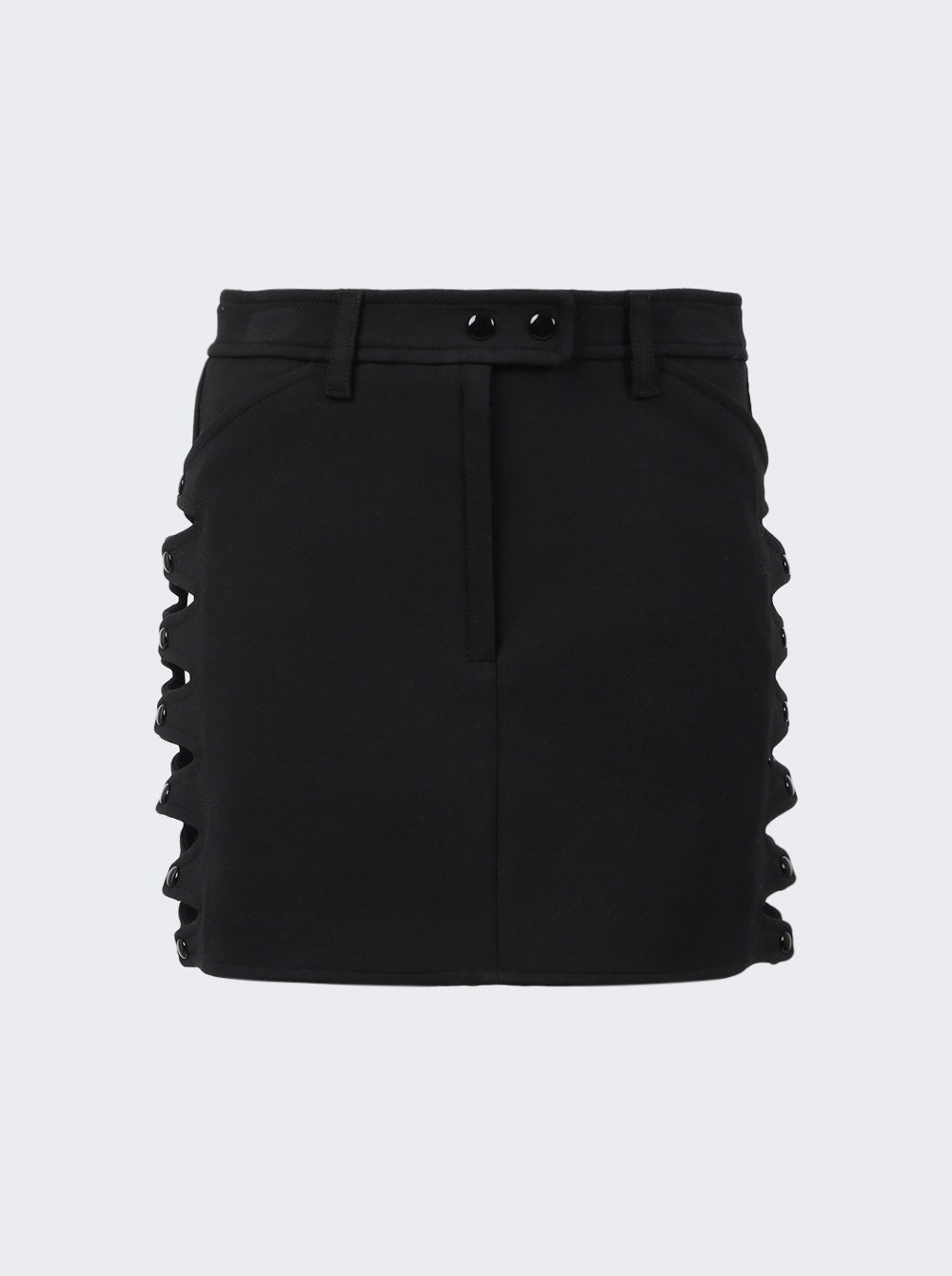 Women | Courrèges | Stretch Crepe V Cut Out Skirt | Black