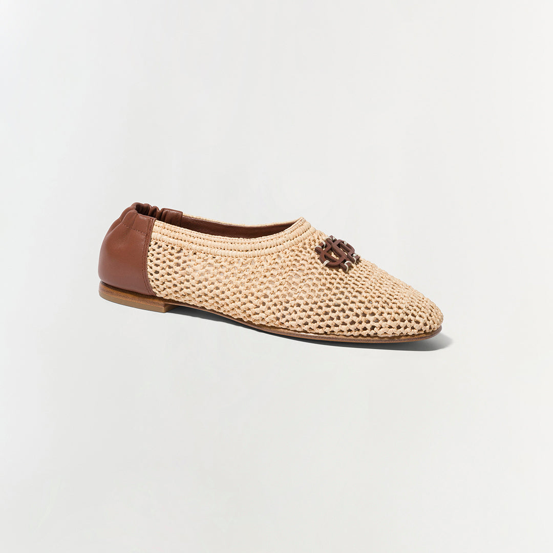 Womens | Eden Raffia Flat | Natural