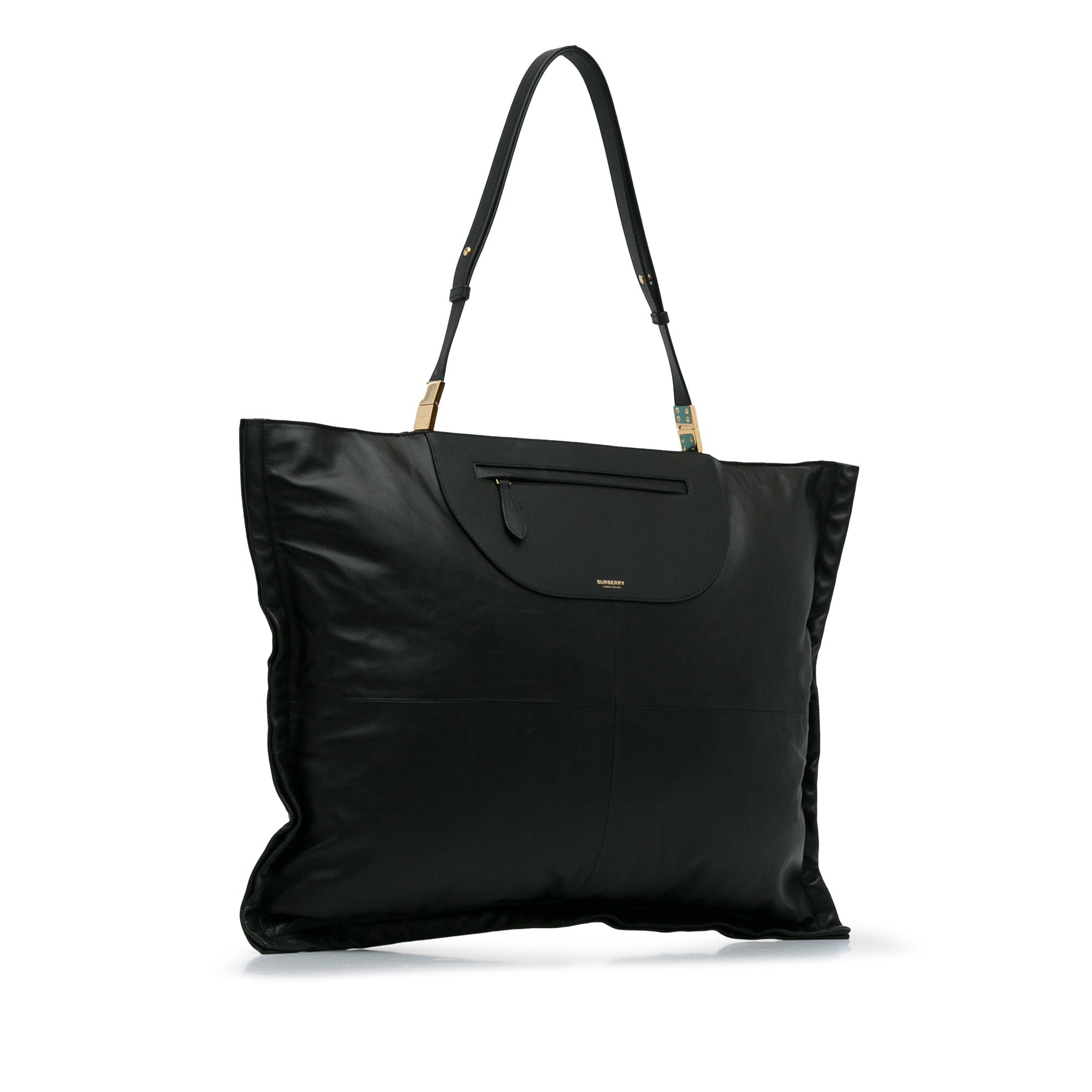 Burberry | Pre-Owned Lambskin Olympia Scarf Tote | Black