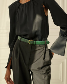 No. 4 Belt | Emerald Croc/Gold