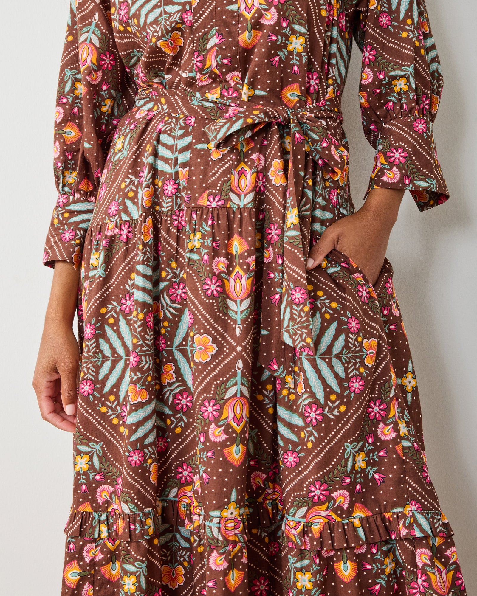 Floral Bandana - Fayette Dress - Tanned Copper - Printfresh