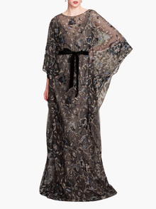 Climbing Vines Kaftan Gown | Black/Blue