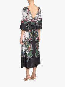 Garden of Eve Billowy Twill Empire Midi Dress | Multi
