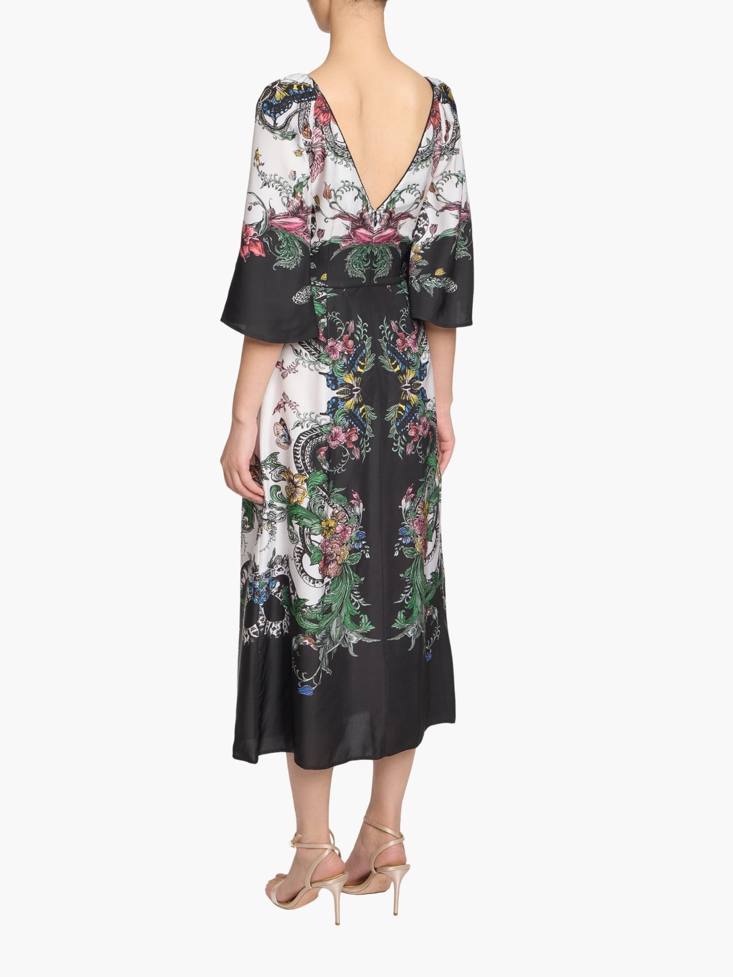 Garden of Eve Billowy Twill Empire Midi Dress | Multi