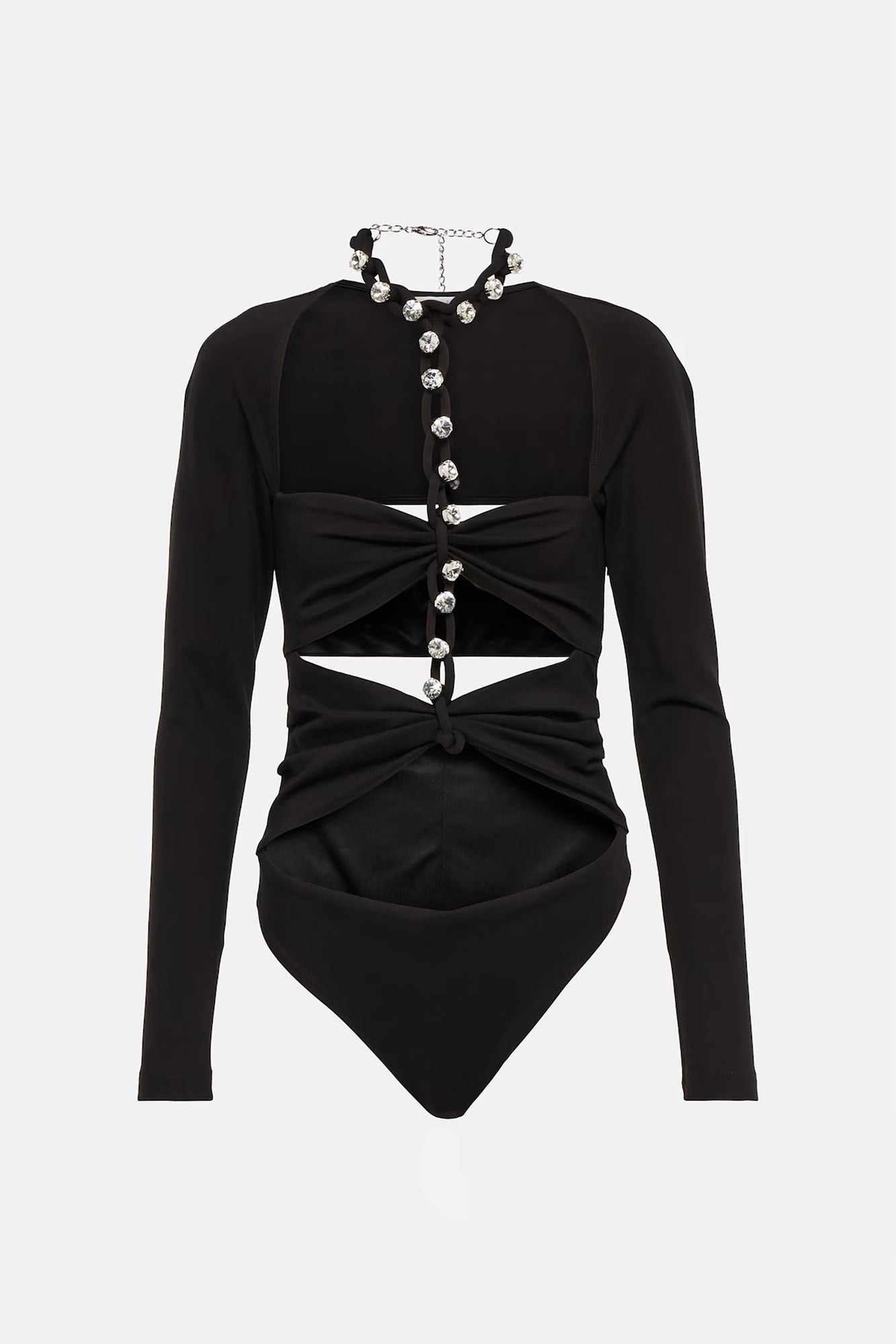 Chain Link Long Sleeve Bodysuit | Black