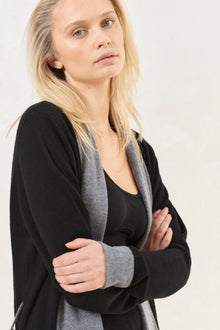 Cashmere Robe | Black/Grey