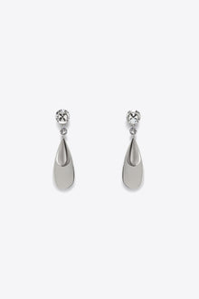 Crystal Teardrop Earrings | Silver