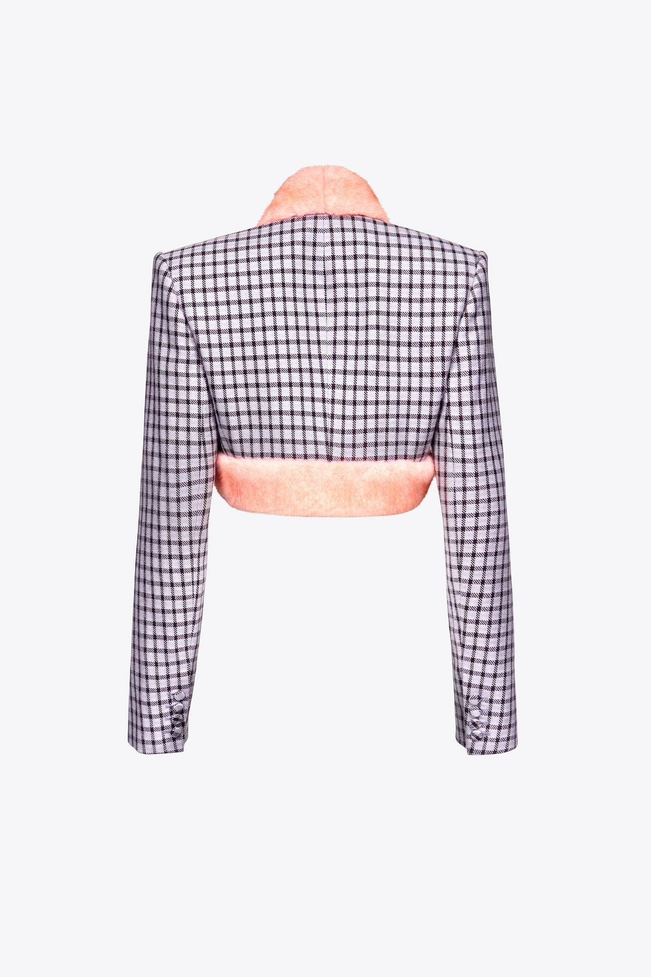 Faux Fur Trim Cropped Blazer