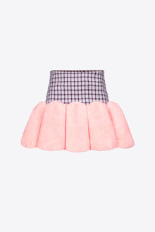 Faux Fur Godet Mini Skirt | Lilac Multi