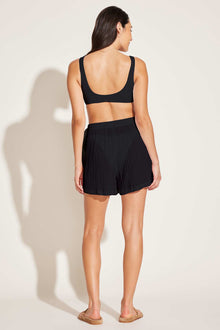 Costa Short | Black Crinkle Organic Cotton