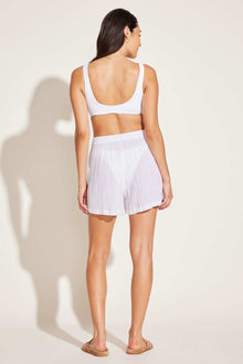 Costa Short | White Crinkle Organic Cotton