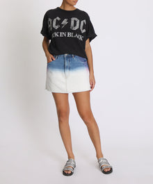 Vanguard Mid Waist Relaxed Mini Denim Skirt | Dip Dye