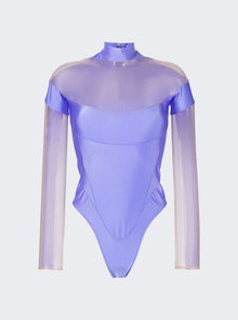 Women | Mugler | Illusion Neckline Bodysuit | Lilac Nude 01