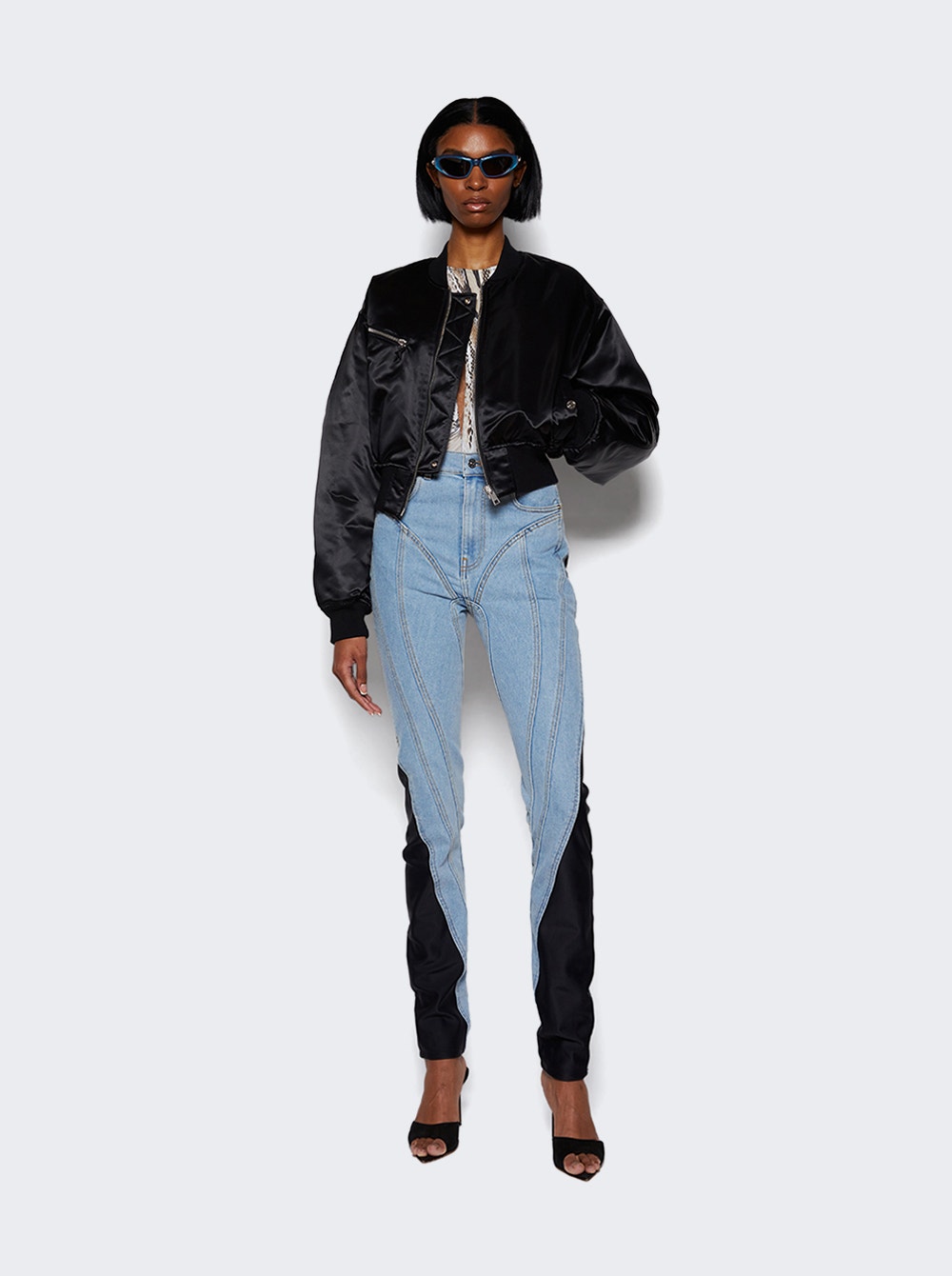 Women | Mugler | Illusion Bodysuit | Warped Snake Roccia