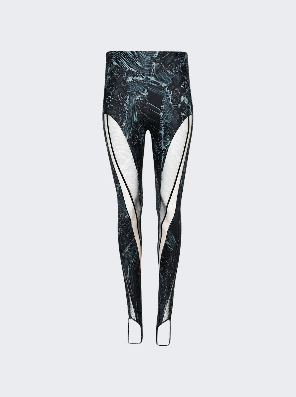 Women | Mugler | Printed Spiral Leggings | Warped Snake Black & Nude