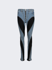 Women | Mugler | Spiral Slit Hem Jeans | Medium Blue