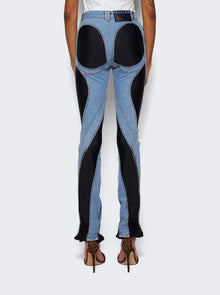 Women | Mugler | Spiral Slit Hem Jeans | Medium Blue