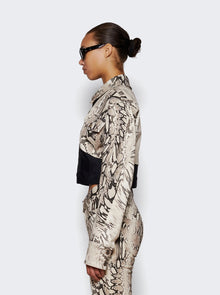 Women | Mugler | Cropped Panelled Jacket | Wrapped Snake Roccia