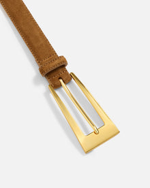 No. 10 Belt | Caramel Suede/Gold