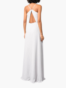 Sessa V-Neck Drape Gown | Dove Grey