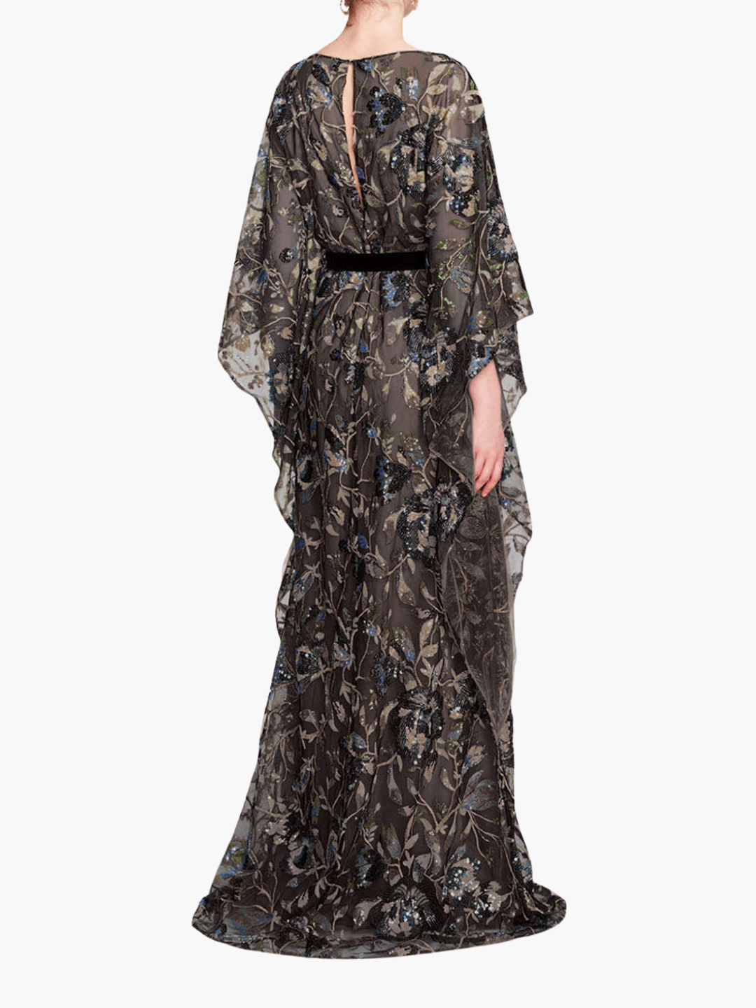 Climbing Vines Kaftan Gown | Black/Blue