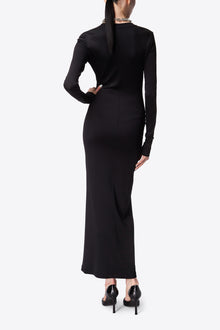 Star Stud Long Sleeve Dress | Black