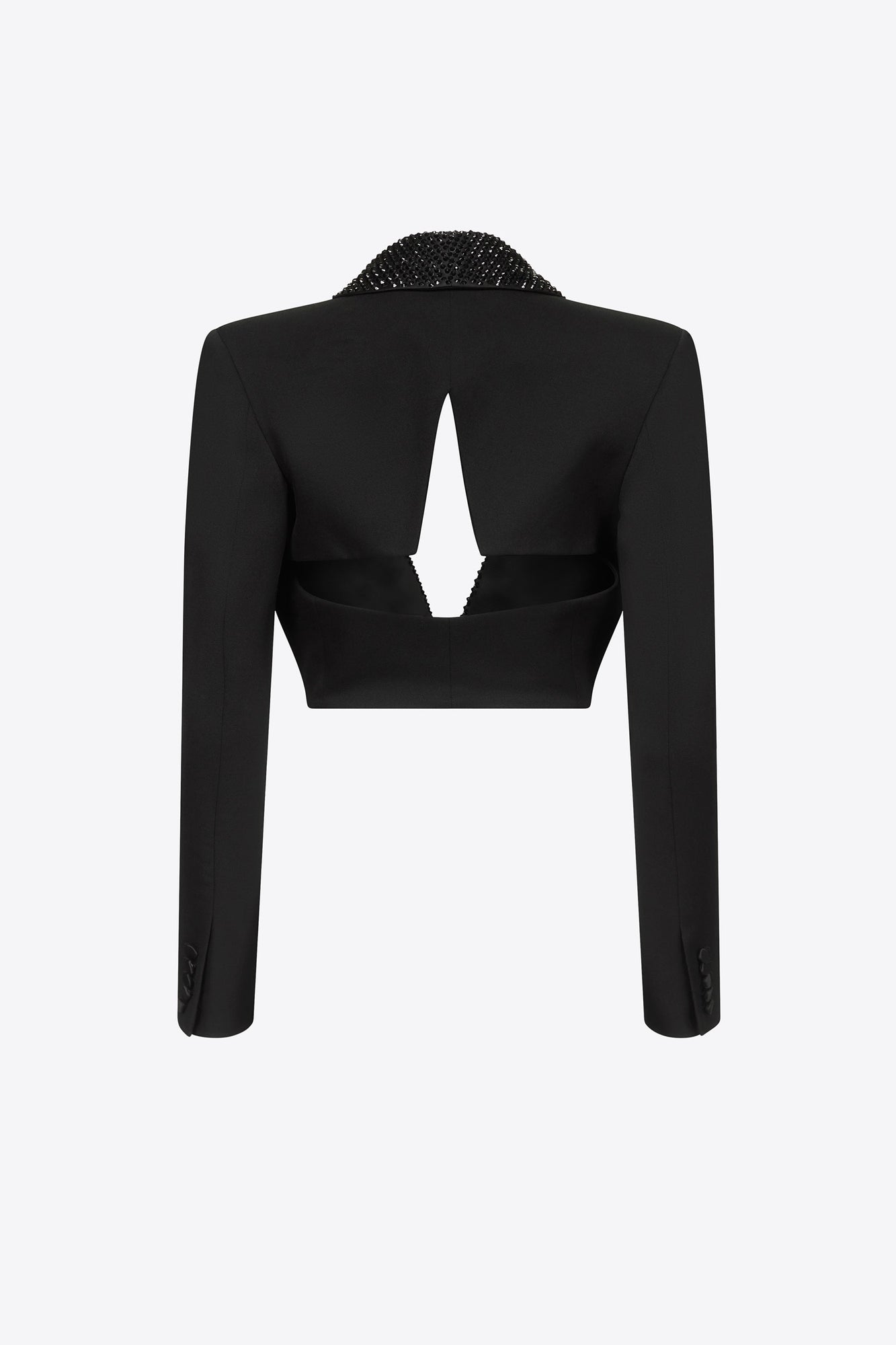 Crystal Embellished Cropped Blazer