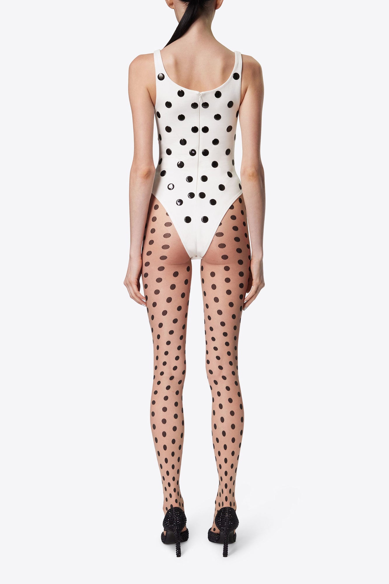 Polka Dot Bodysuit | White