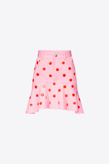 Polka Dot Ruffle Mini Skirt | Powder Pink