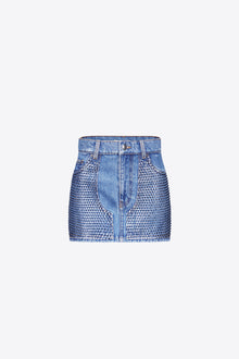 Crystal Embellished Mini Skirt | Medium Indigo