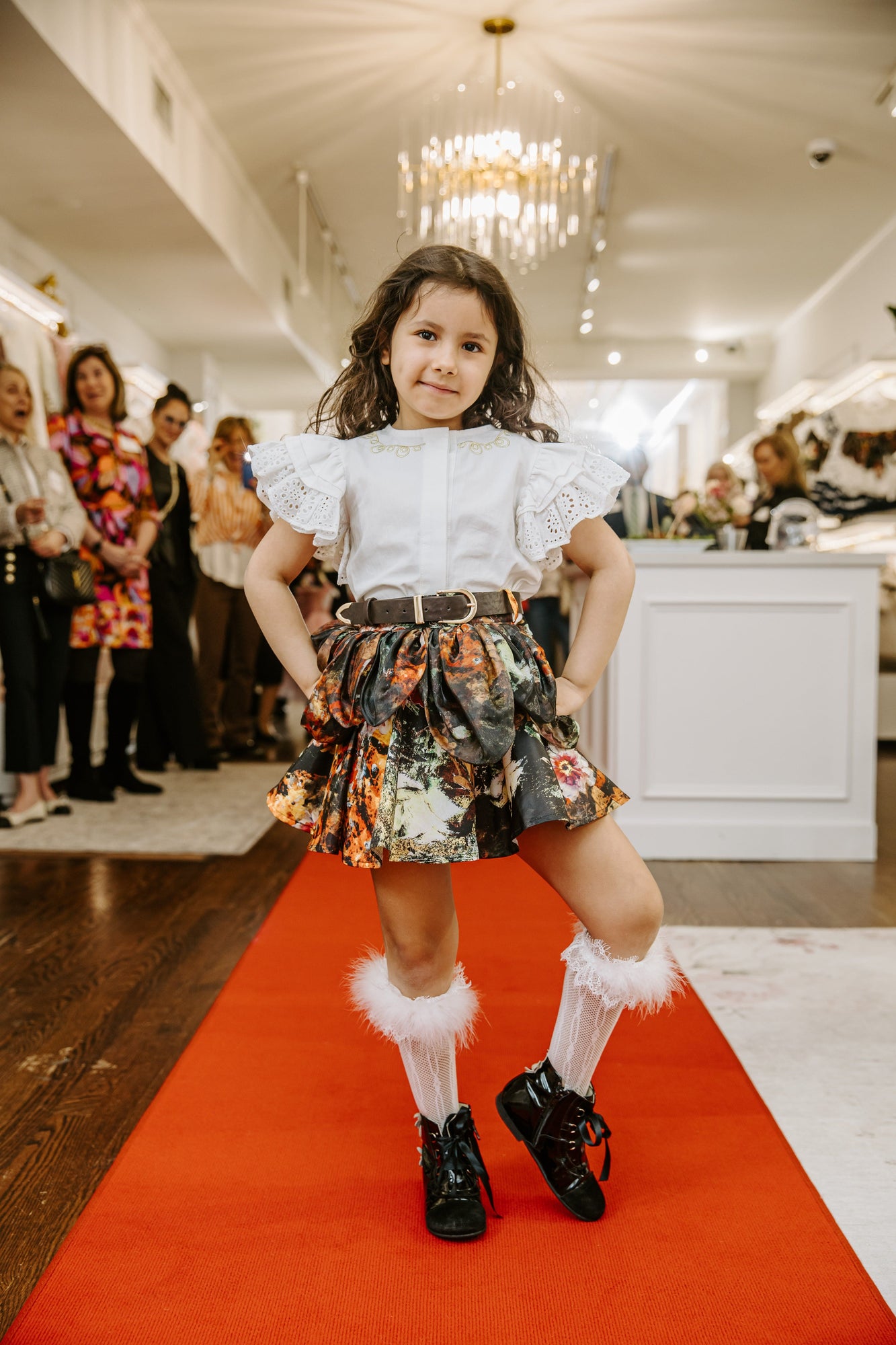 Alexis Blouse and Skirt Set | Brown Flower Print