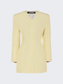 Women | Jacquemus | La Robe Cubo Mini Dress | Pale Yellow