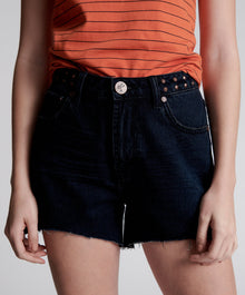 Legends High Waist Mom Fit Denim Shorts | Fox Black