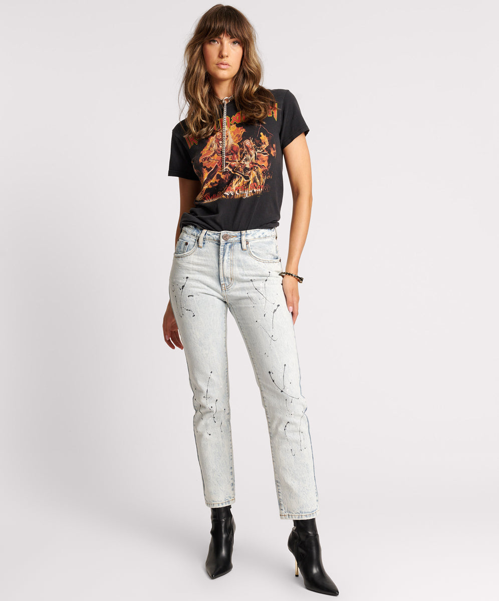 Awesome Baggies High Waist Straight Leg Denim Jeans | Florence Painted