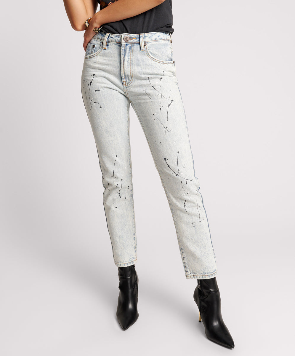 Awesome Baggies High Waist Straight Leg Denim Jeans | Florence Painted