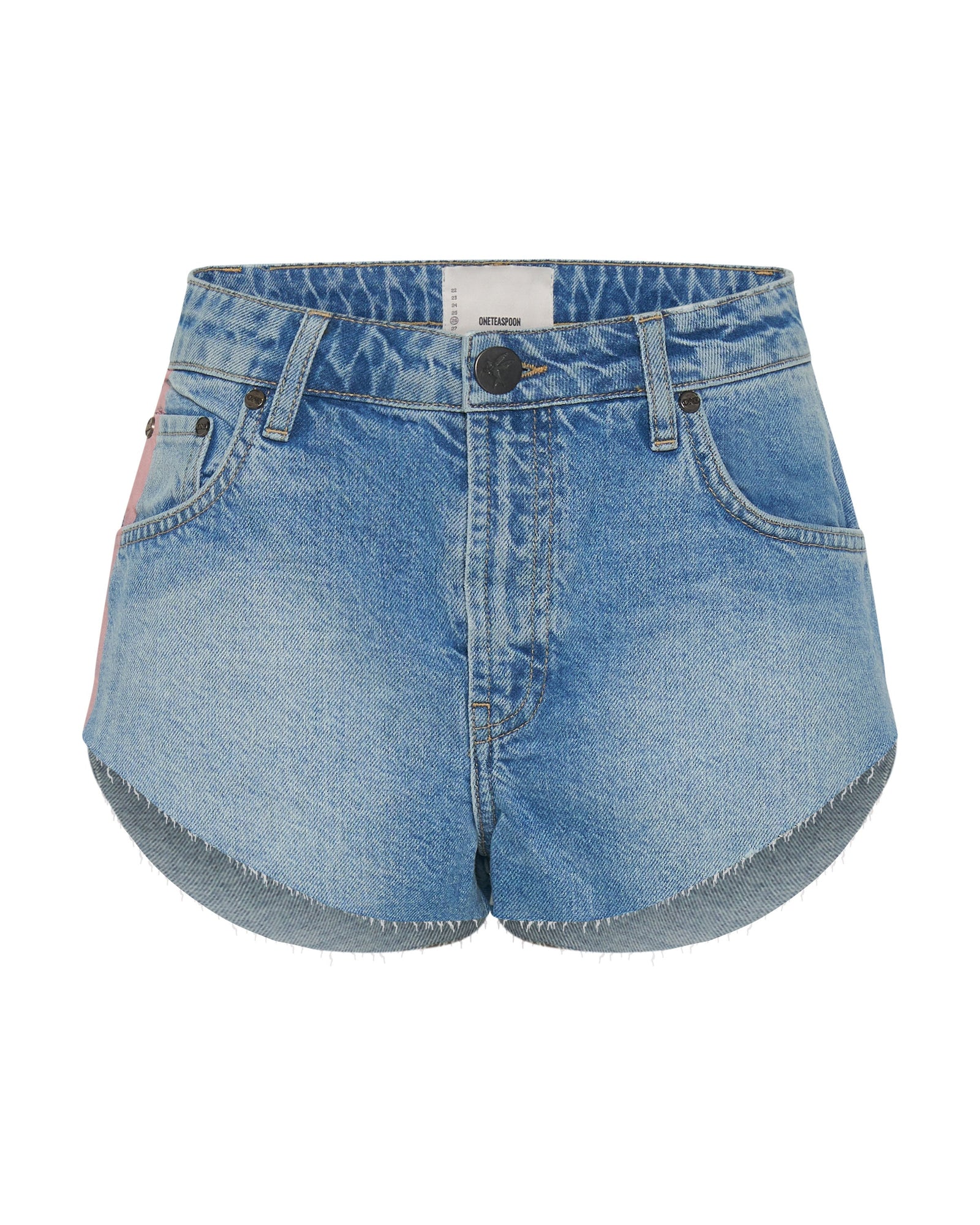 The One High Waist Cheeky Denim Shorts | Linear Blue