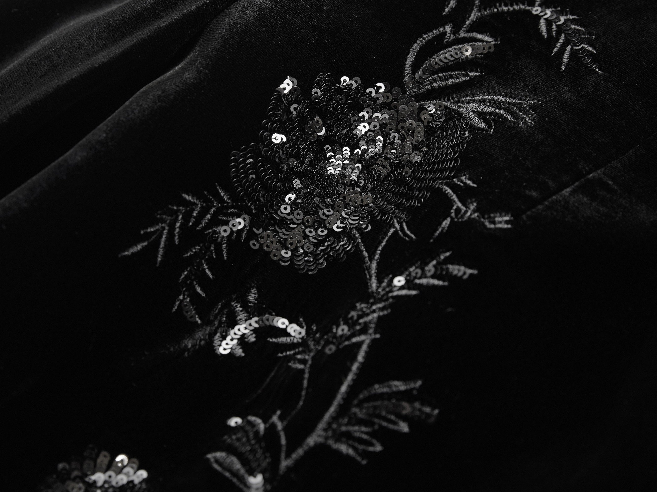 Structured Velvet Blazer | Black