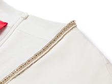 Mulberry Silk Elegant Waist-Defining Dress | White