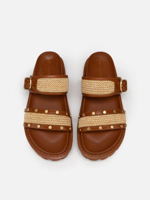 Comfortable Thick-soled Buckle Slippers | Brown