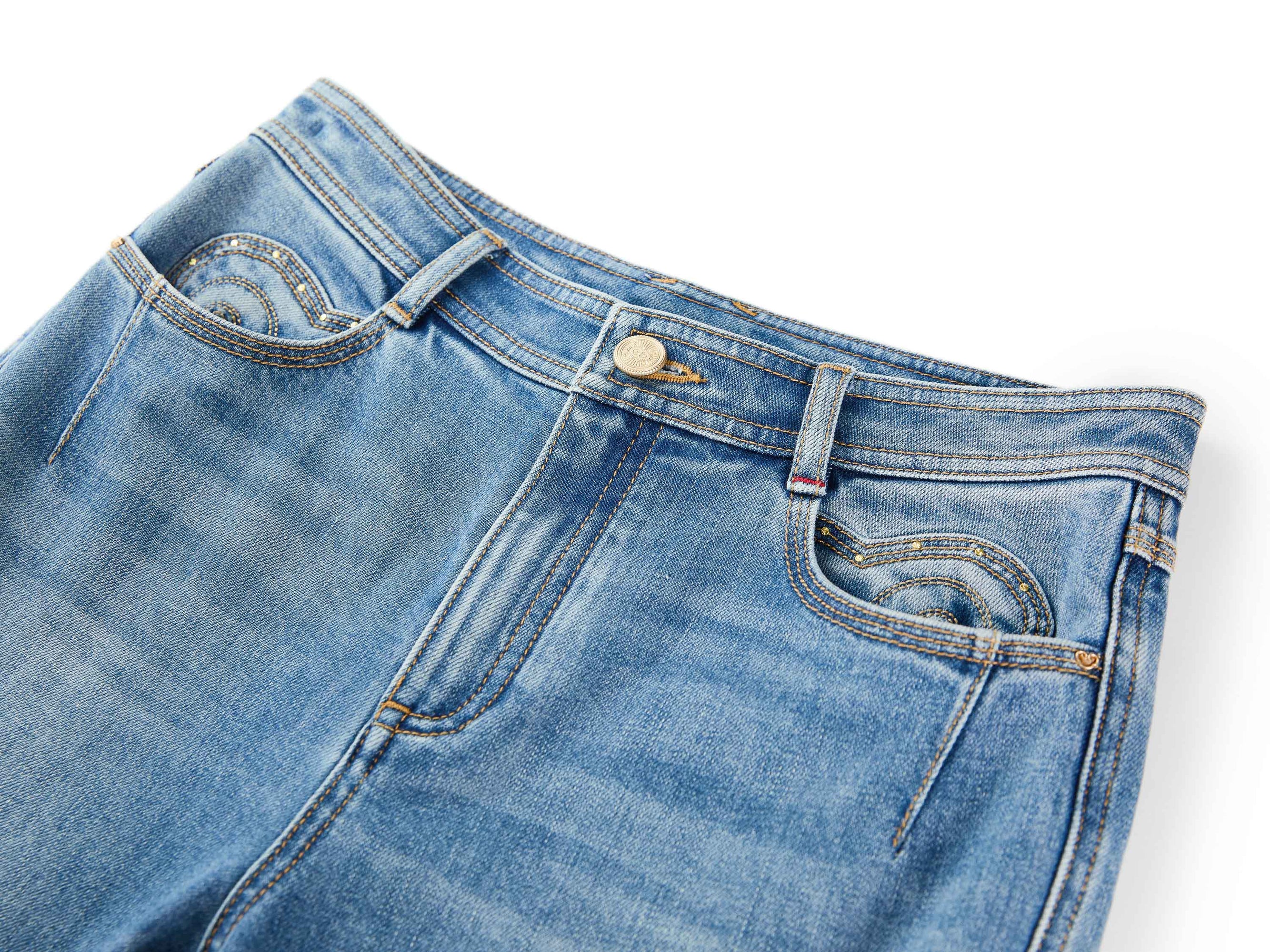 Cleanfit Mulberry Silk Cotton High-Waist Jeans | Navy