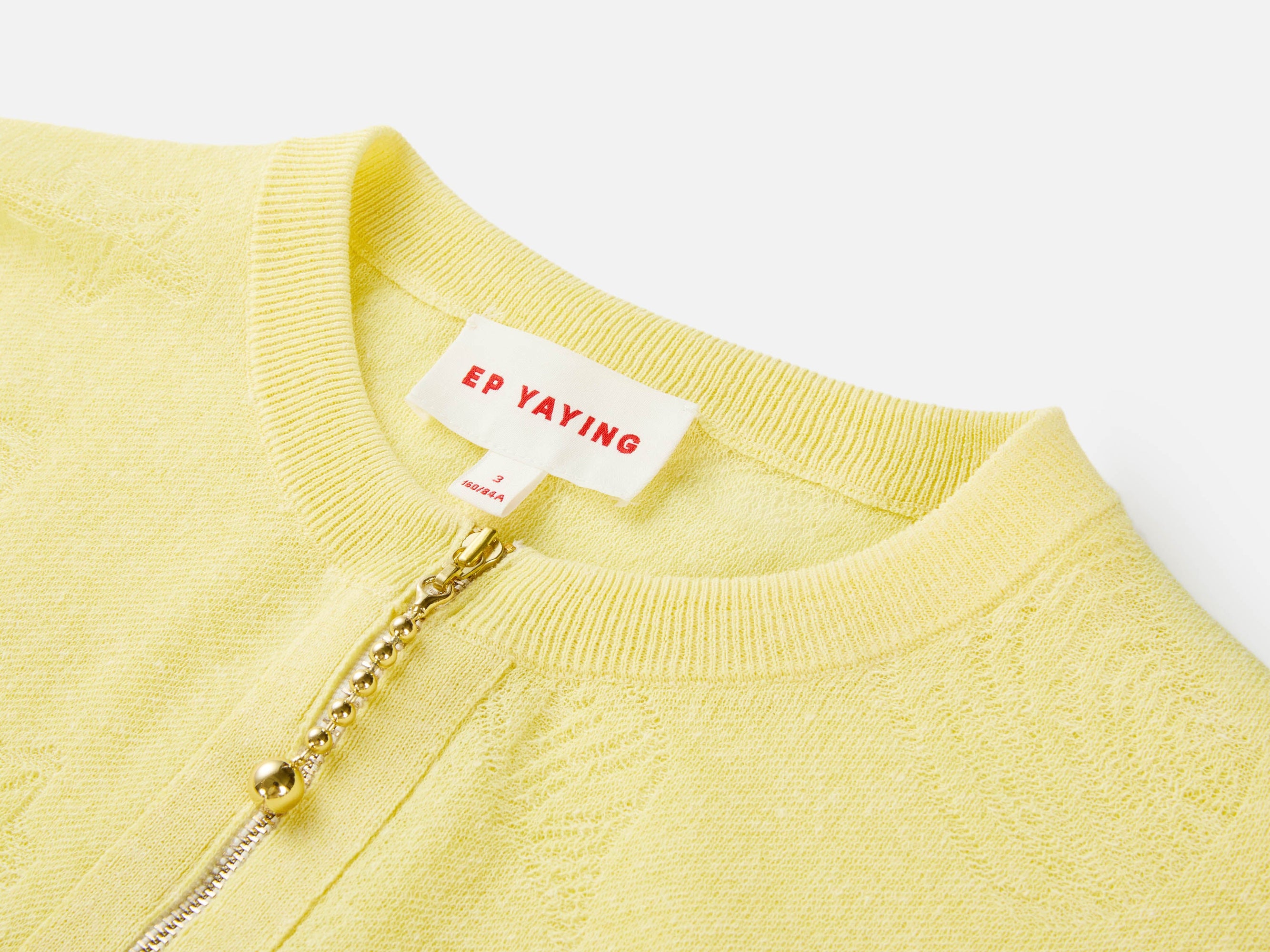 Linen Blended Round Neck Knit Cardigan | Yellow