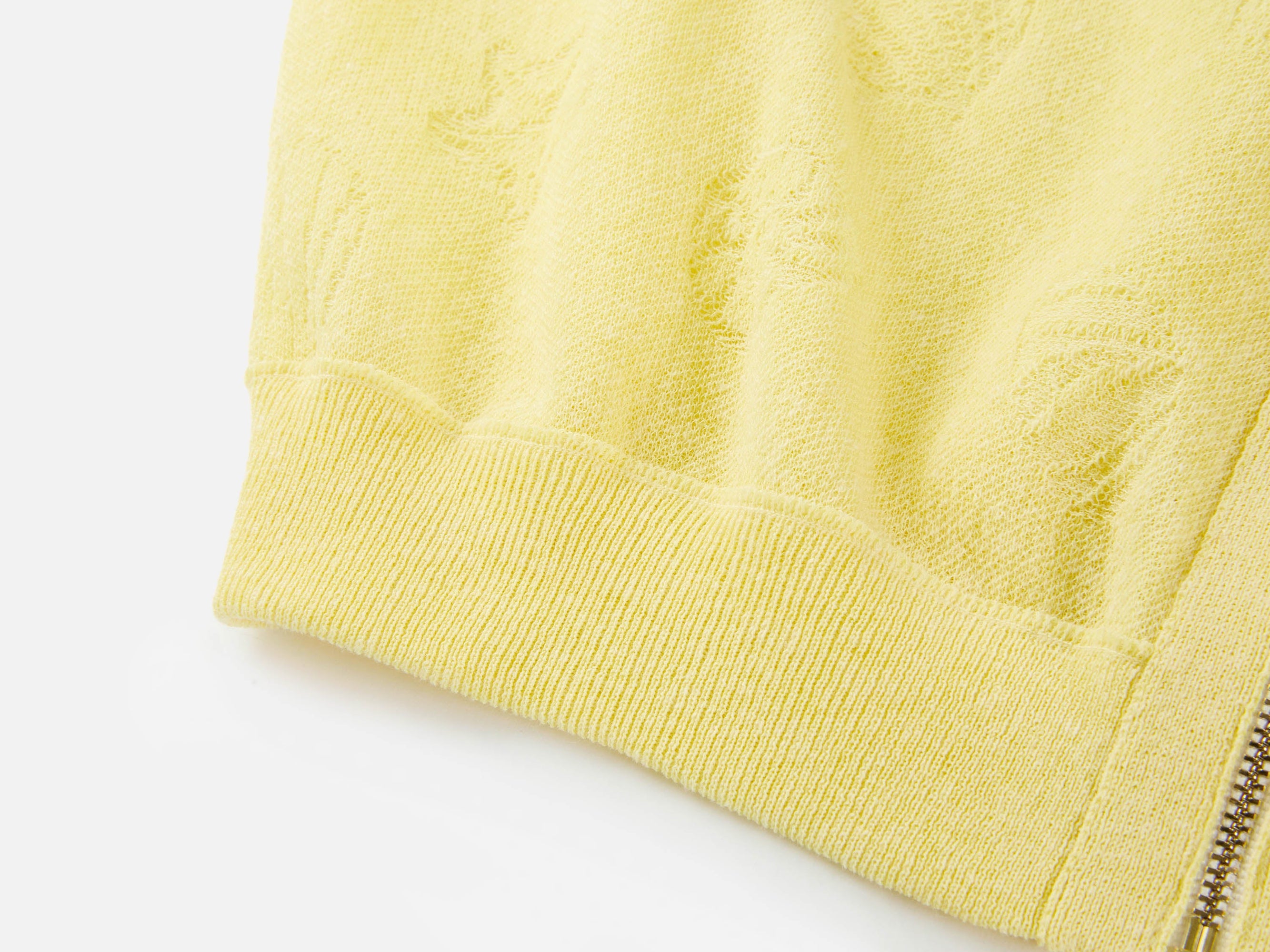 Linen Blended Round Neck Knit Cardigan | Yellow