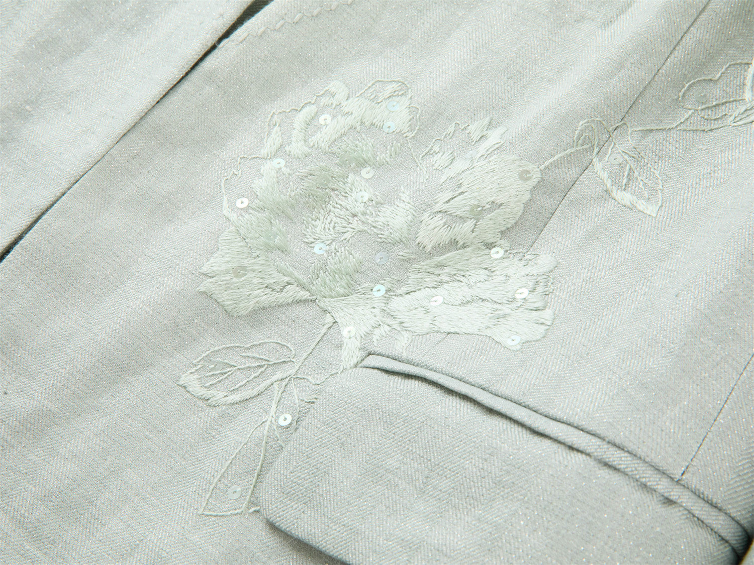Collarless Linen Blazer | Green
