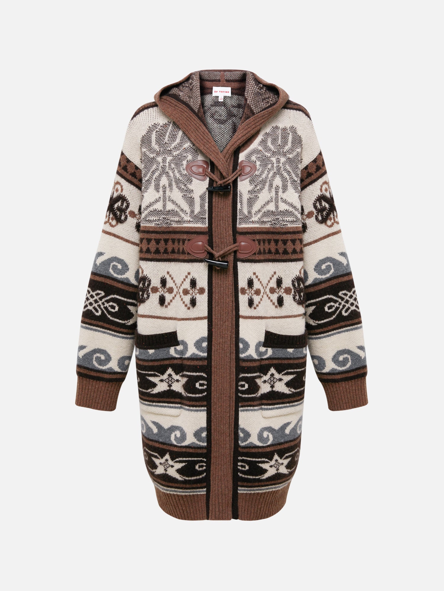 Long Hooded Sweater | Brown